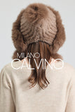 Noelle Knitted Fur Trimmed Luxury Beanie – Çift Ponponlu TaYellowm - Sütlü Kahve - Milano Calvino image 2