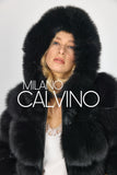 Hooded Fur Jacket Kolları Çıkarılabilir - Black - Milano Calvino image 8