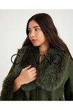 Fur Trimmed Alpaca Coat & Coat ( Haki ) - Khaki - Milano Calvino image 7