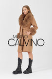 Fur Trimmed Cashmere Coat ( Camel ) - Milano Calvino image 5