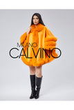 Fur Trimmed Cashmere Poncho - Kavun İçi - Milano Calvino image 4