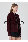 Genuine Suede Varsity Jacket – Burgundy - Milano Calvino image 3