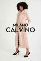 Long Tricot Cardigan w/ Fin Fur (Pink)