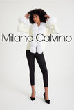 Fur Trimmed Triko Cardigan - White - Milano Calvino image 2