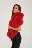 Fur Shawl & Scarf (red) - Milano Calvino image 2