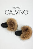 Fur Trimmed Slipper - Rakun - Milano Calvino image 2