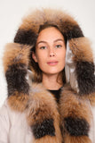 Women’s Fur Trimmed Roz Şişme Parka (roz - Fross Kombin) - Rose Frost Combination - Milano Calvino image 2