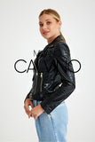 Genuine Leather Jacket ( Timsah ) - Black Timsah - Milano Calvino image 2