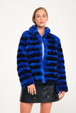 Chinchilla Rex Short Fur Jacket (gece Bluesi) - Night Blue Chinchilla - Milano Calvino image 2