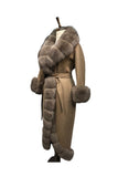 Sultan Fur Trimmed Alpaca Coat ( Kapuçino ) - Cappuccino - Milano Calvino image 2