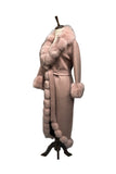 Sultan Fur Trimmed Alpaca Coat ( Pink ) - Milano Calvino image 2