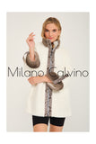 Alcboll White Alcantara Fur Trimmed Coat - Milano Calvino image 2