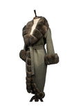 Sultan Fur Trimmed Alpaca Palt Green - Milano Calvino image 2