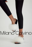 Fur Trimmed Slipper - White - Milano Calvino image 3