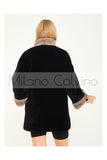 Alcboll Black Alcantara Fur Trimmed Coat - Milano Calvino image 3