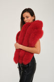 Fur Shawl & Scarf (red) - Milano Calvino image 3