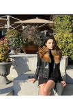 Women’s Fur Collarlı Leather Jacket - Black - Milano Calvino image 3