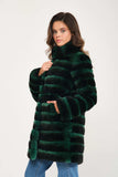 Chinchilla Rex Long Fur Jacket (Green) - Chinchilla Green - Milano Calvino image 3