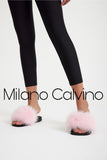 Fur Trimmed Slipper - Pink - Milano Calvino image 3
