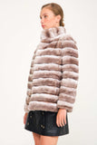 Chinchilla Rex Short Fur Jacket (latte) - Latte Chinchilla - Milano Calvino image 3