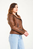 Genuine Leather Women’s Jacket ( Kaherengi ) - Brown - Milano Calvino image 3