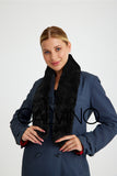 Chinchilla Rex Fur Scarf - Black - Milano Calvino image 3