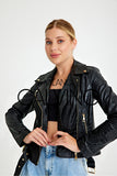 Genuine Leather Jacket ( Timsah ) - Black Timsah - Milano Calvino image 3