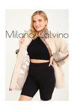 Alcboll Beige Alcantara Fur Trimmed Coat - Milano Calvino image 3