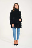 Chinchilla Rex Long Fur Jacket (Black) - Milano Calvino image 3