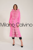 Fur Trimmed Long Triko Cardigan (gum Pink) - Milano Calvino image 3