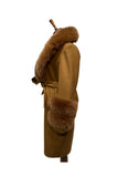 Women’s Fur Trimmed Cashmere Coat Kahve - Milano Calvino image 3