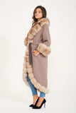 Sultan Fur Trimmed Alpaca Coat ( Latte Beige) - Milano Calvino image 4