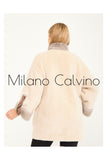 Alcboll Beige Alcantara Fur Trimmed Coat - Milano Calvino image 4