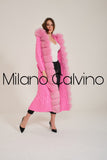 Fur Trimmed Long Triko Cardigan (gum Pink) - Milano Calvino image 4