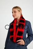 Chinchilla Rex Fur Scarf - Chinchilla Red - Milano Calvino image 4