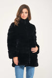 Chinchilla Rex Long Fur Jacket (Black) - Milano Calvino image 4