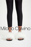 Fur Trimmed Slipper - White - Milano Calvino image 4