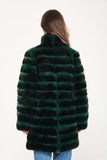 Chinchilla Rex Long Fur Jacket (Green) - Chinchilla Green - Milano Calvino image 4