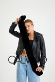 Chinchilla Rex Fur Scarf - Black - Milano Calvino image 4