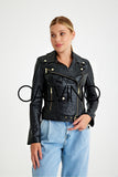 Genuine Leather Jacket ( Timsah ) - Black Timsah - Milano Calvino image 4