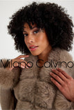 Fur Trimmed Triko Cardigan - Beige - Milano Calvino image 4