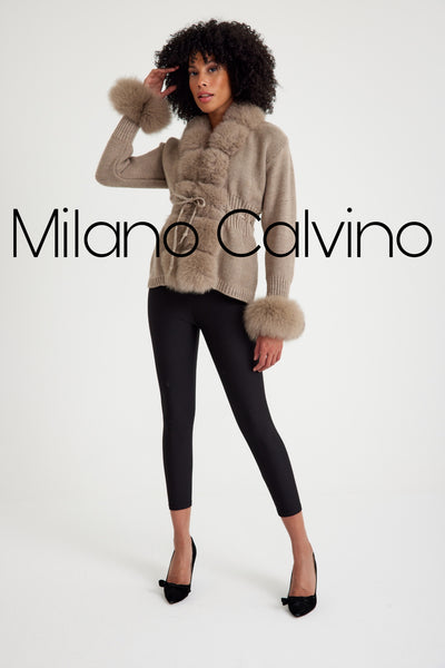 Knitwear w/ Finnish Fur (Beige)