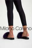 Fur Trimmed Slipper - Patlıcan - Milano Calvino image 5