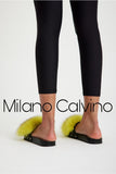 Fur Trimmed Slipper - Fosfor Sarı - Milano Calvino image 5