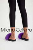 Fur Trimmed Slipper - Purple - Milano Calvino image 5