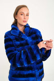 Chinchilla Rex Short Fur Jacket (gece Bluesi) - Night Blue Chinchilla - Milano Calvino image 5