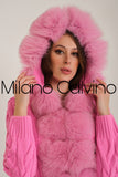 Fur Trimmed Long Triko Cardigan (gum Pink) - Milano Calvino image 5