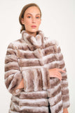 Chinchilla Rex Short Fur Jacket (latte) - Latte Chinchilla - Milano Calvino image 5