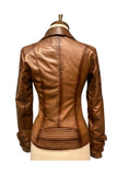 Women’s Genuine Leather Jacket - Brown - Milano Calvino image 5