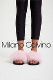 Fur Trimmed Slipper - Pink - Milano Calvino image 5